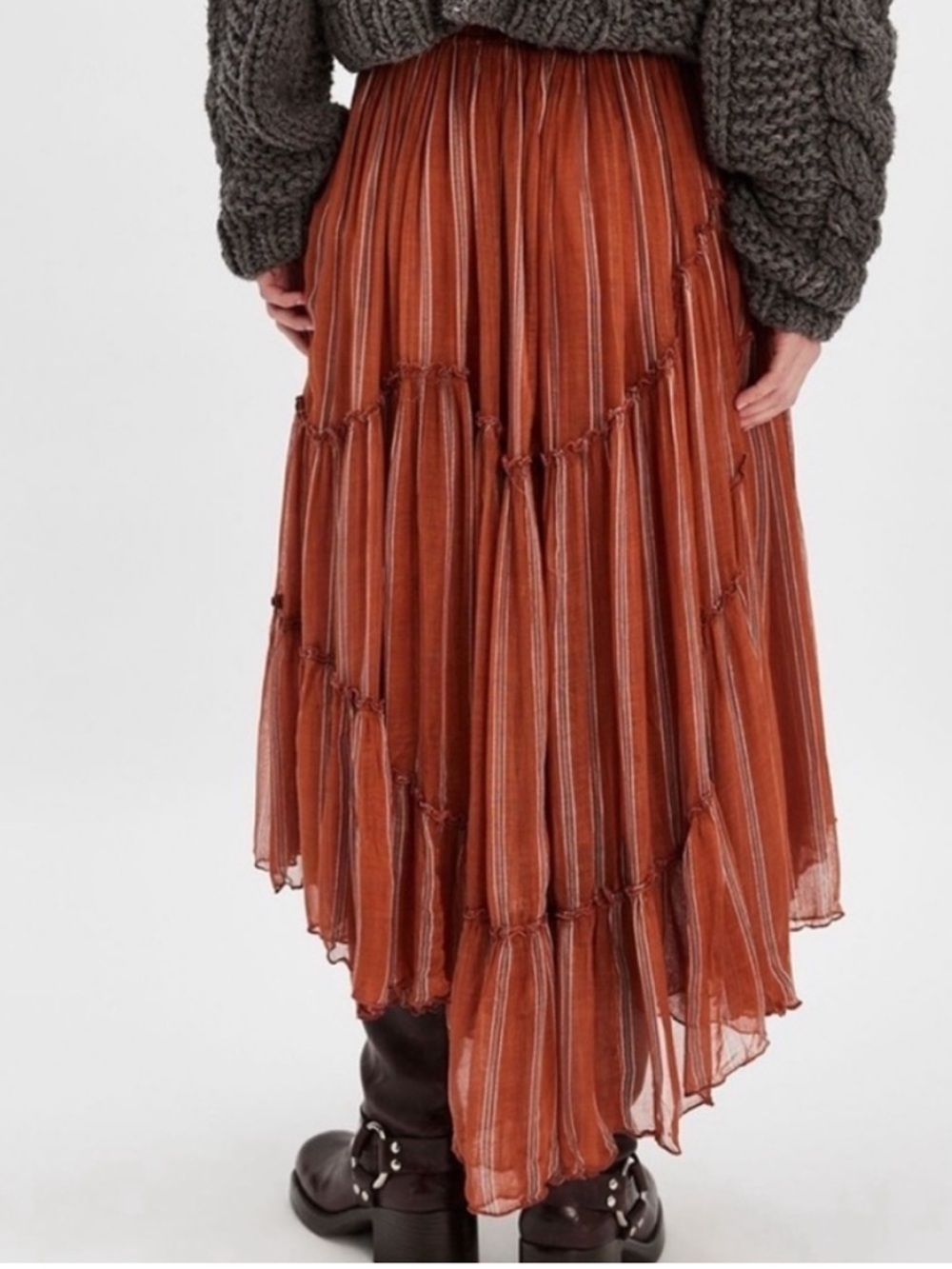 NWOT Free People FP One Ember Printed Midi Skirt Size Medium - Picture 2 of 13